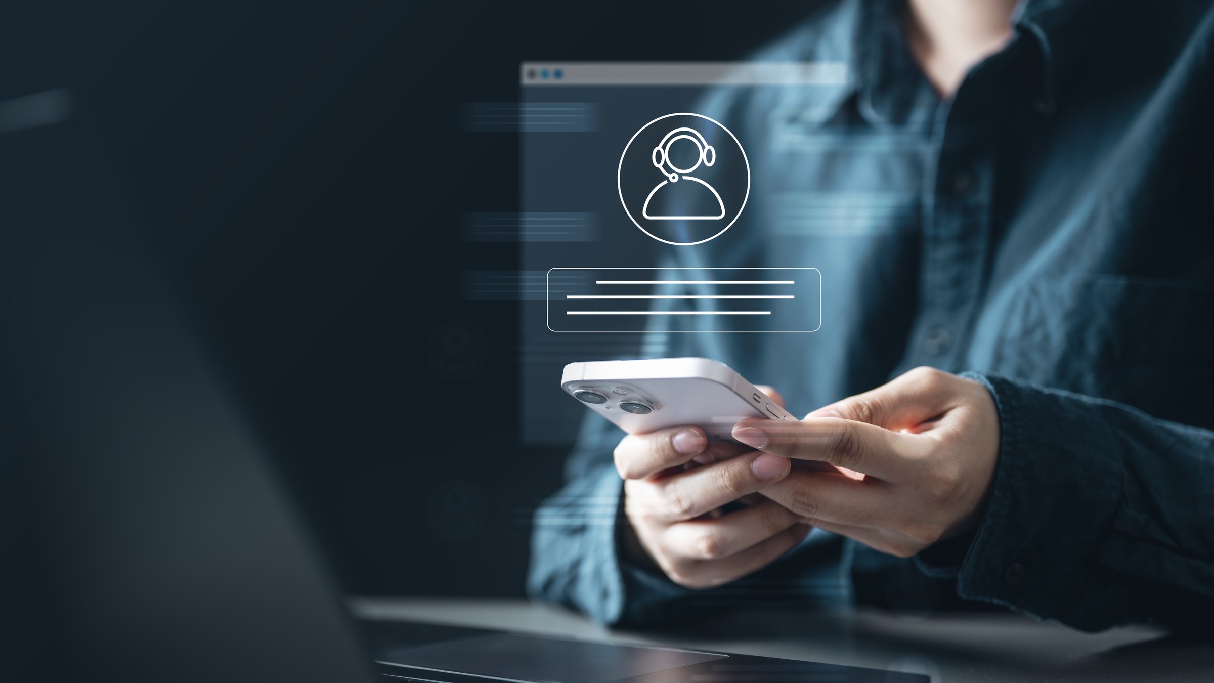 Live chat customer support. Online assistance support. Customer service concept. Help technology. laptop smartphone support point click chat message helper.