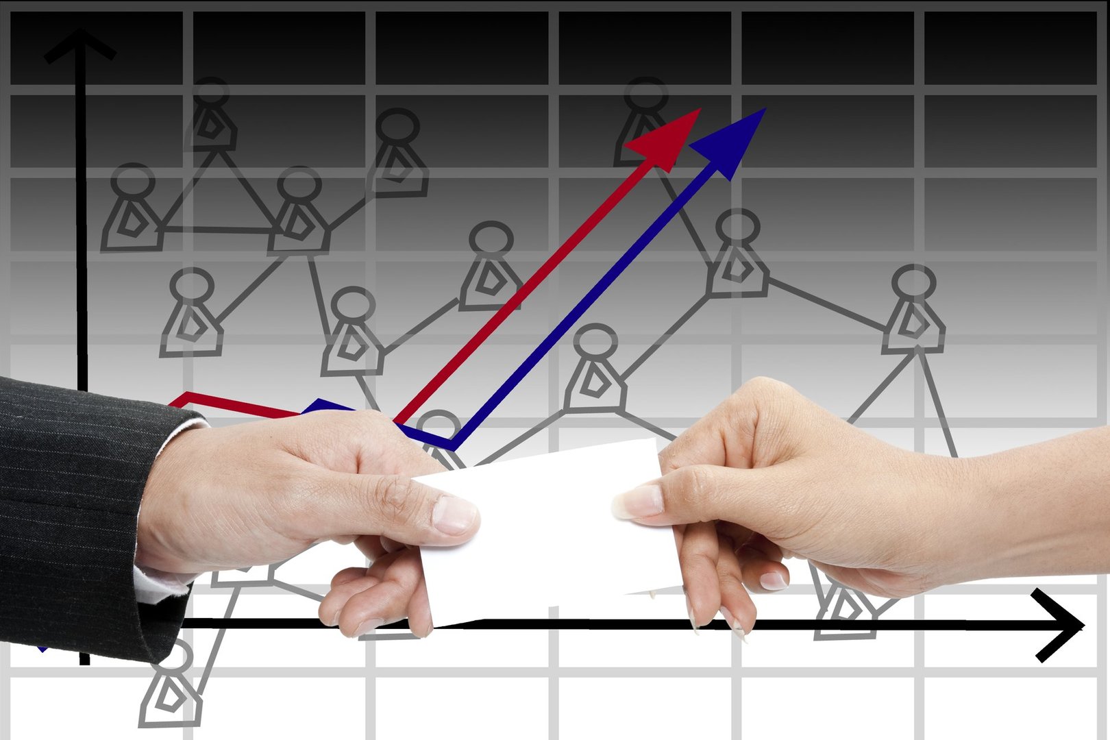 The hand of businessman showing the business concept;handshake,giving business card,writing.