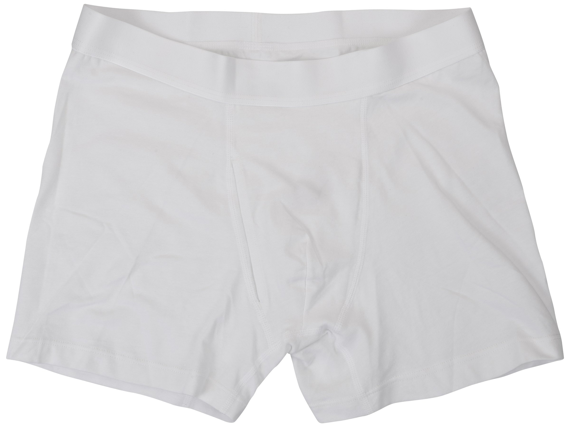 Front view of white boxer briefs