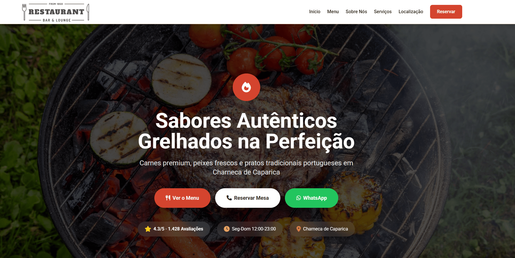 Website Bar & Restaurante Portugal - Bar Moderno
