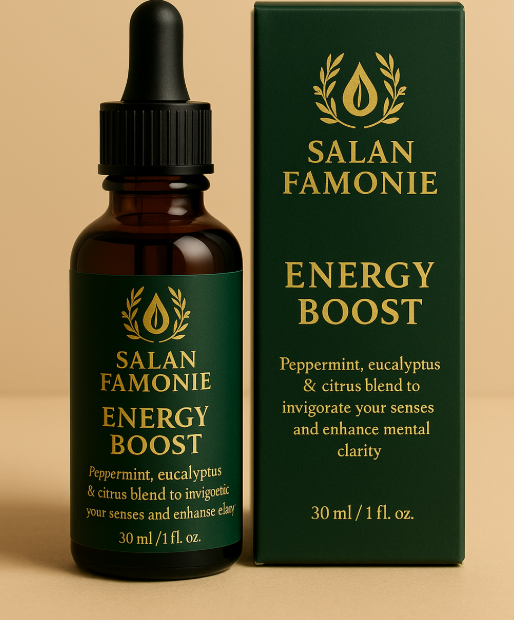 Energy Boost wellness oil bottle