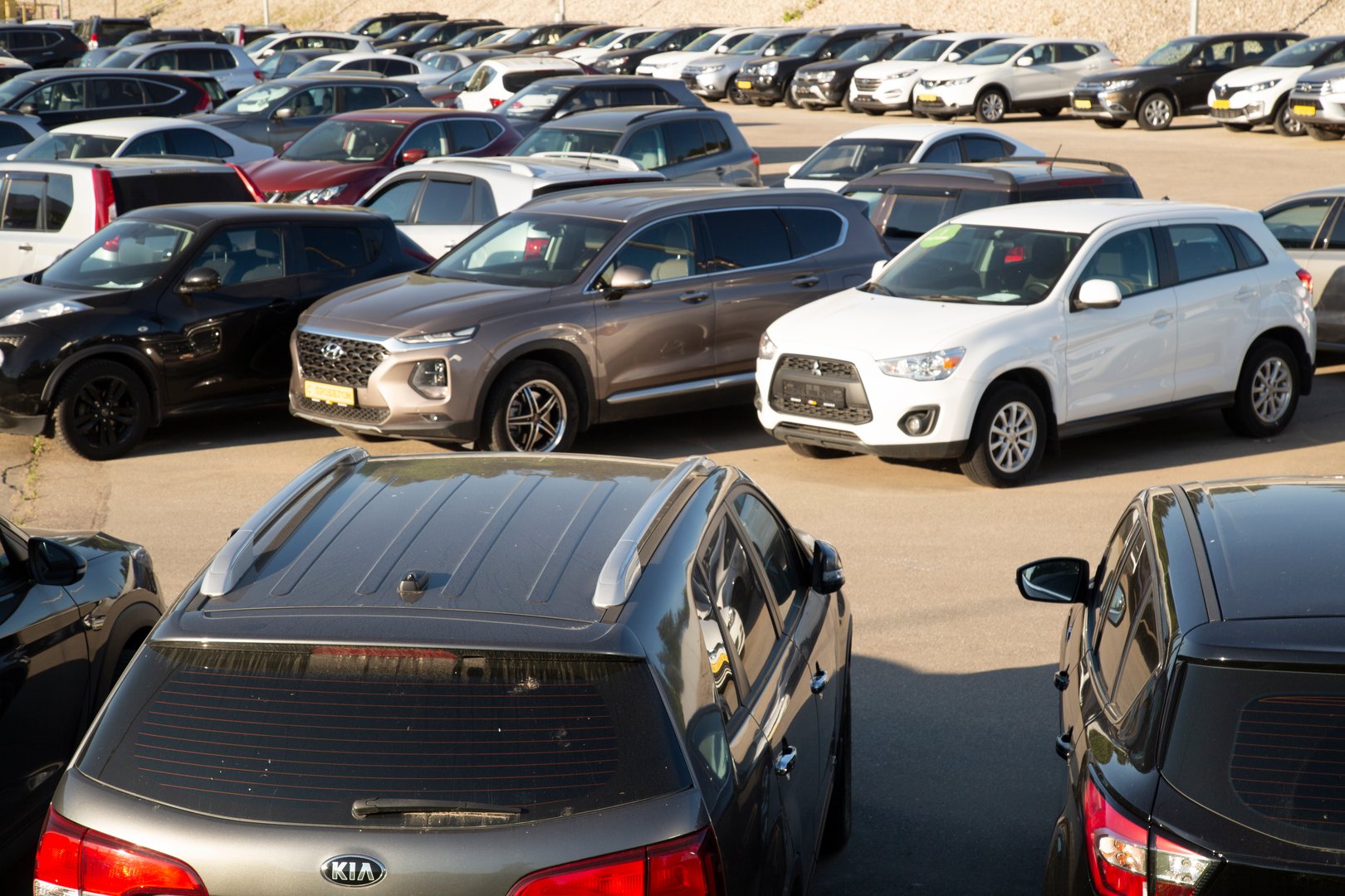 Syktyvkar, Komi, Russia, June 8, 2022,Used car parking. Car sales.