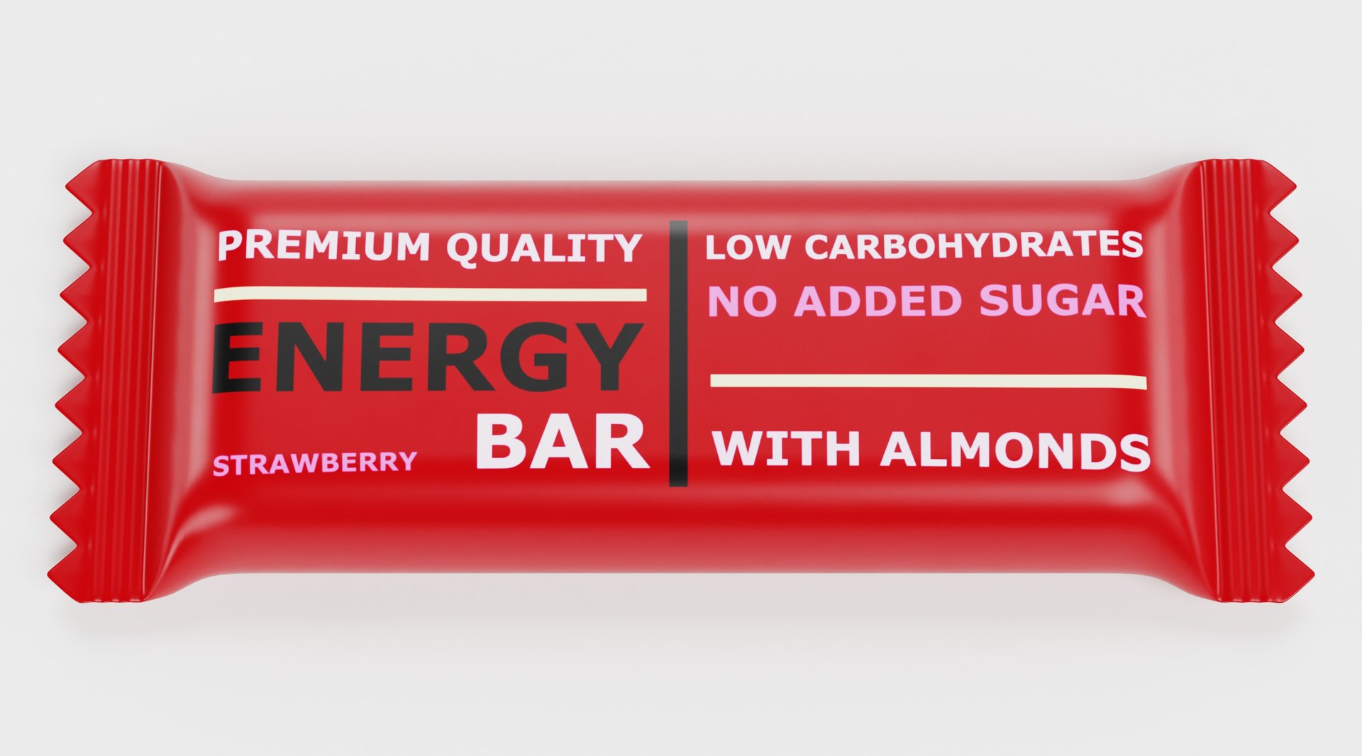 Sugarfree.space premium energy bar - Realistic 3D Render of Energy Bar for California athletes and students