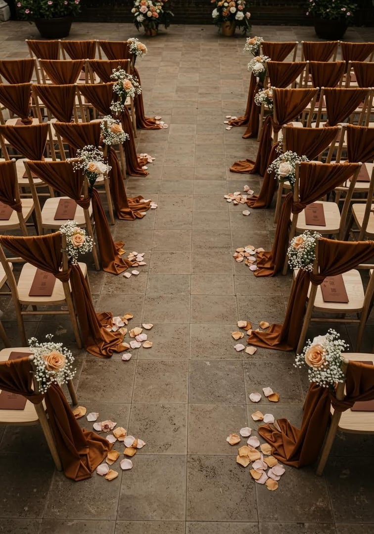 Reception chair covers with elegant styling
