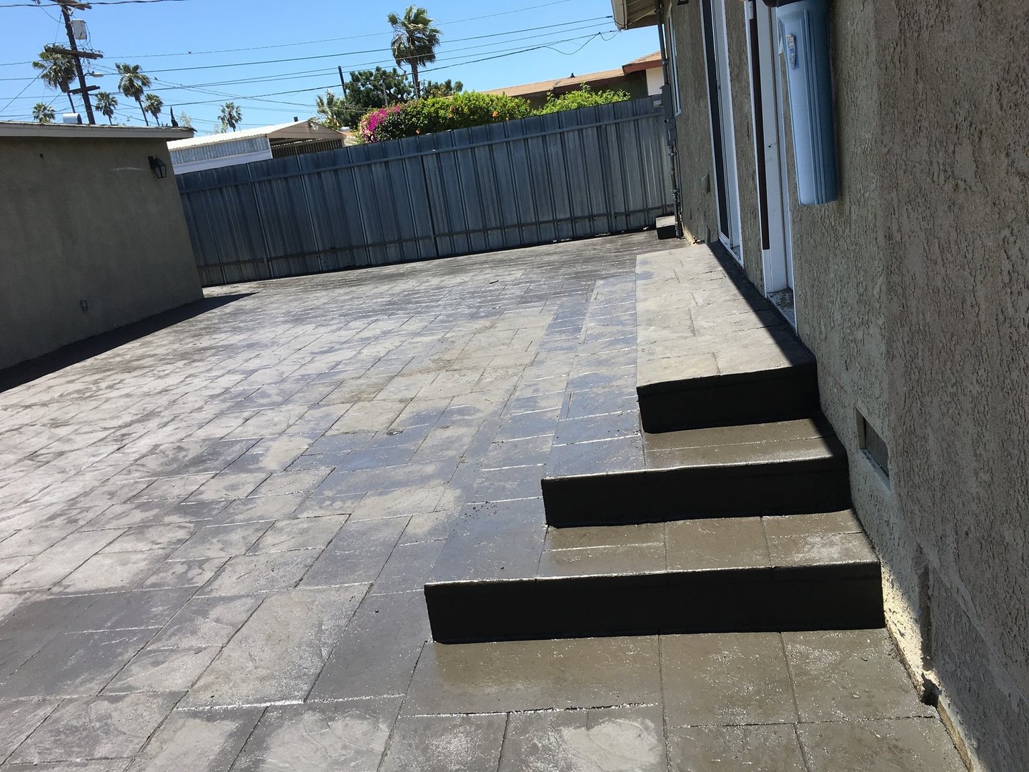 Stunning stamped concrete driveway