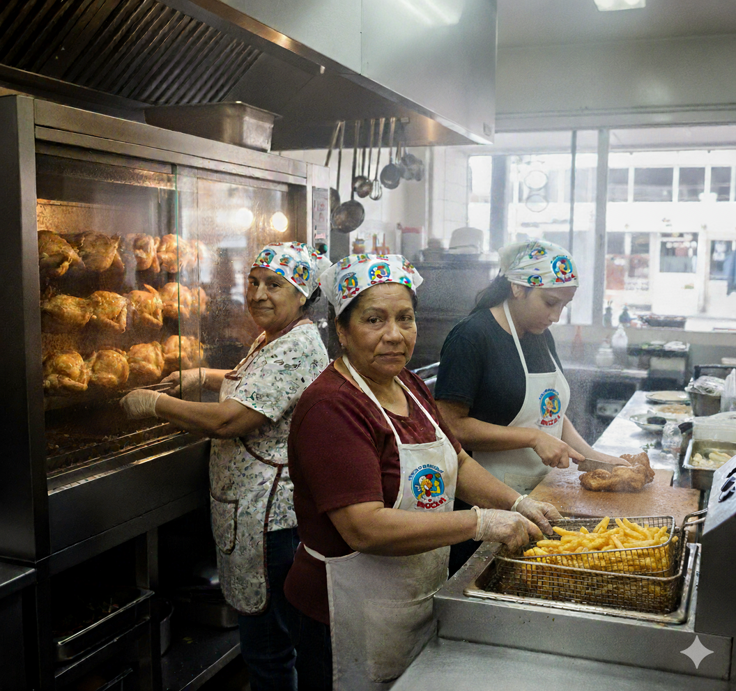 Professional team working in restaurant kitchen