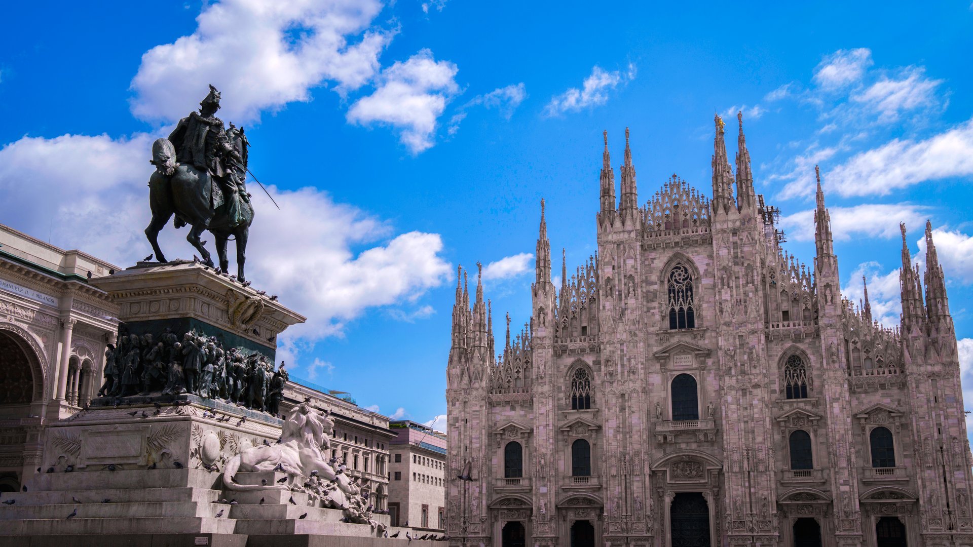 Milan Cathedral (Duomo di Milano), one of the largest cathedrals in the world, an iconic masterpiece of Gothic architecture in the heart of Milan, Italy.