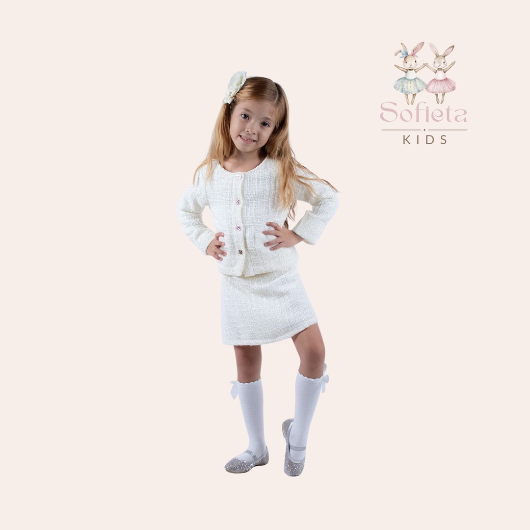 Conjunto saco con falda elegante