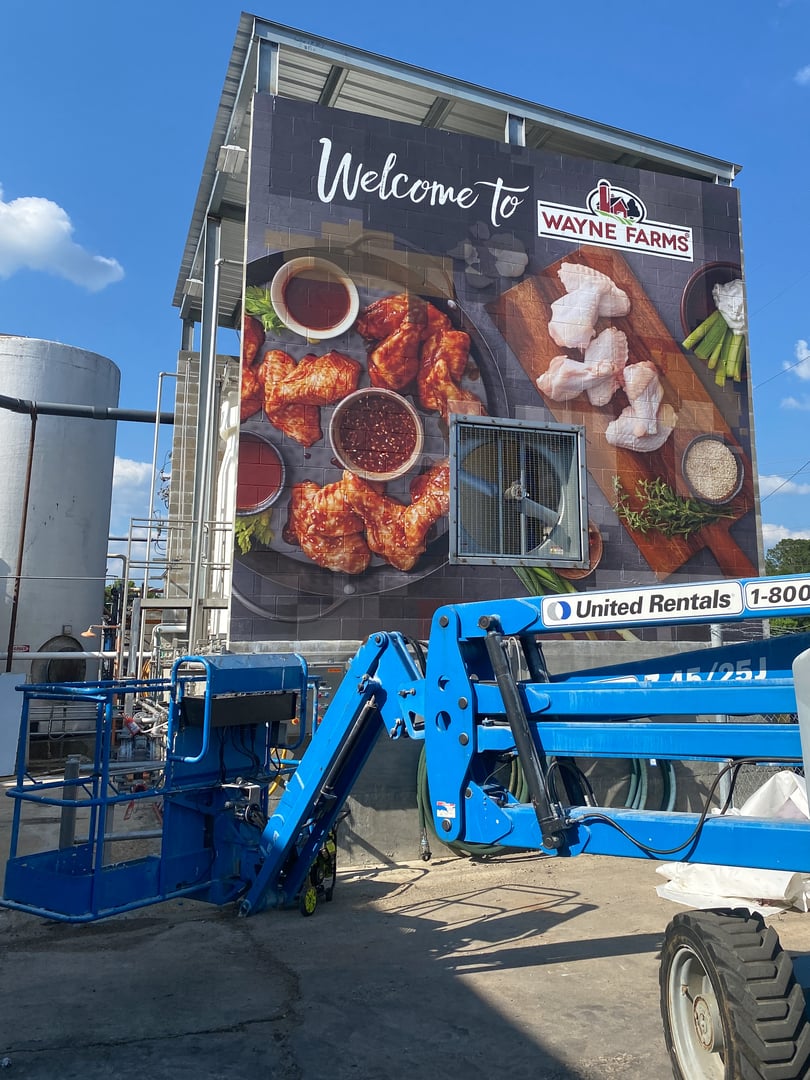 Large-format signage installation