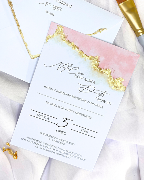 Zaproszenie złocone 8
