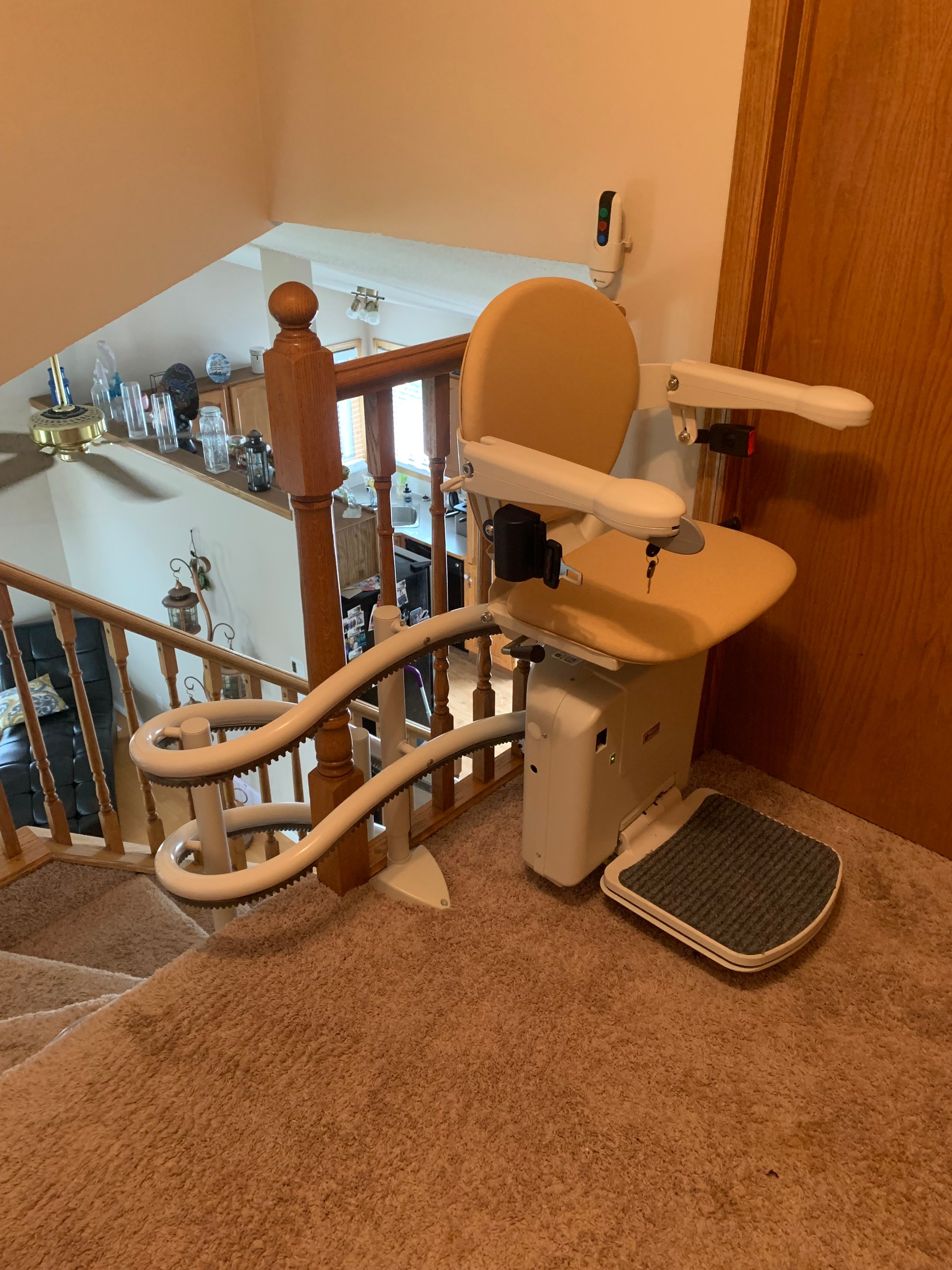 Custom stair glide installation