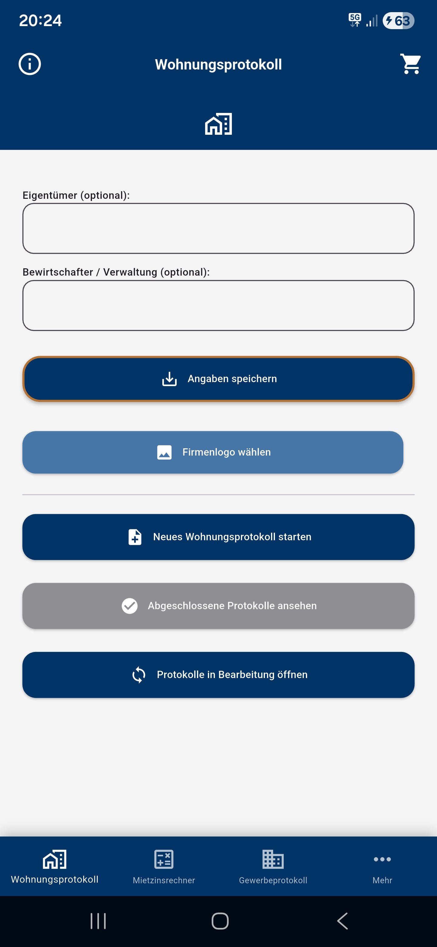 Wohnungsprotokoll App
