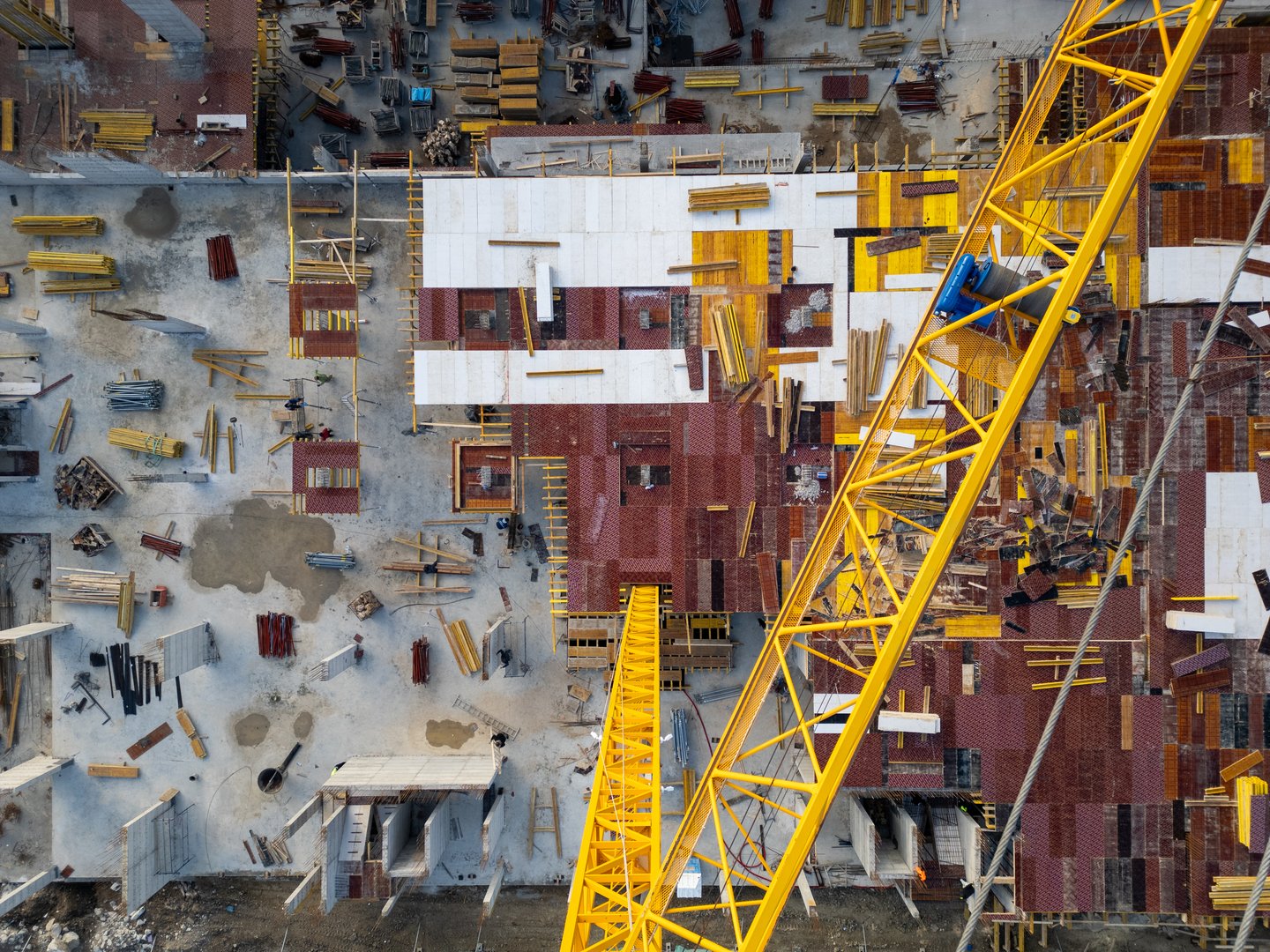 Construction site met materialen
