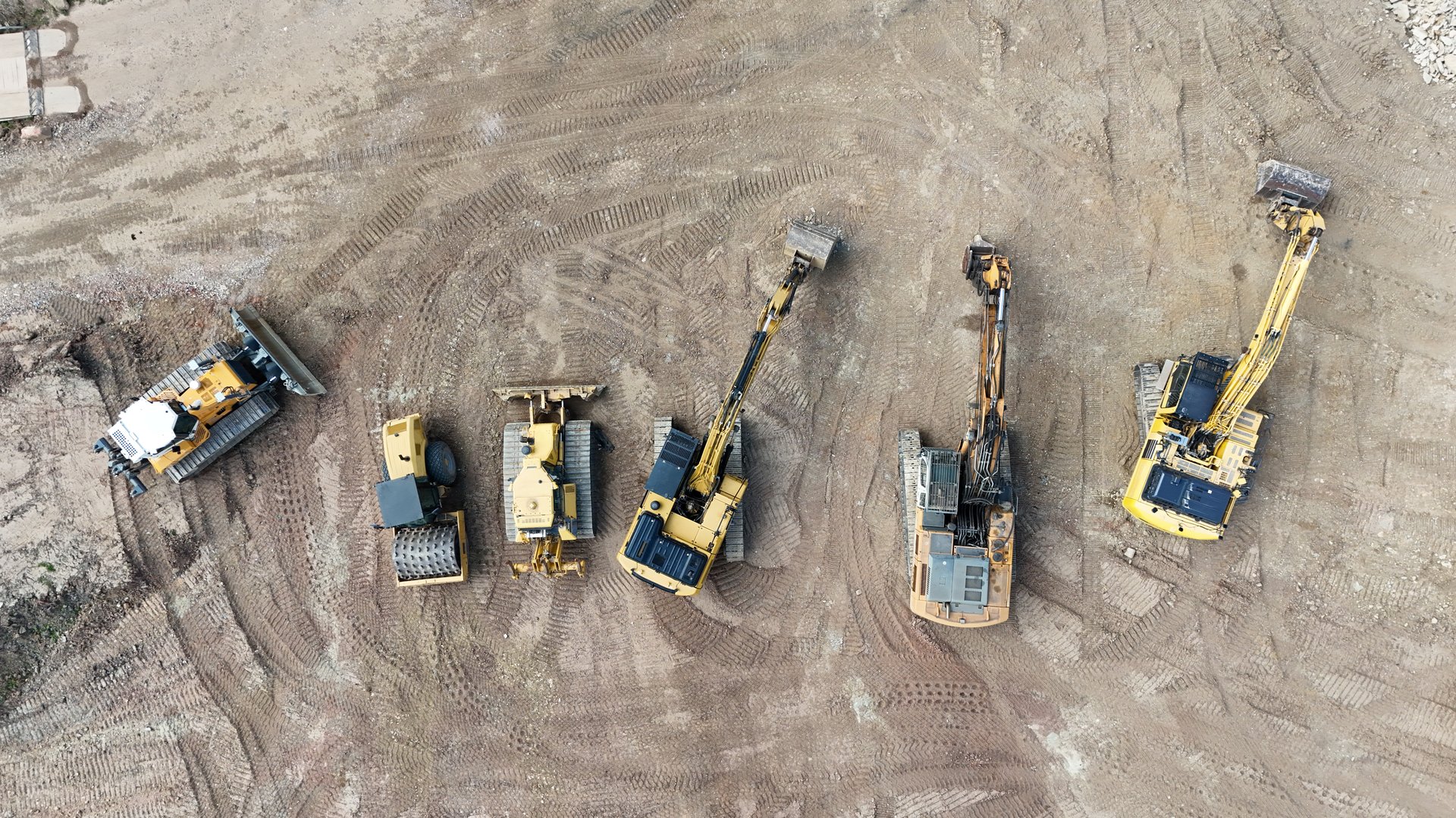 heavy construction machinery on a construction site