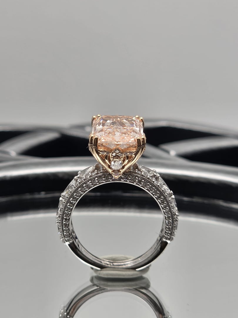 The Monaco Ring - Side profile showing two-tone gold craftsmanship