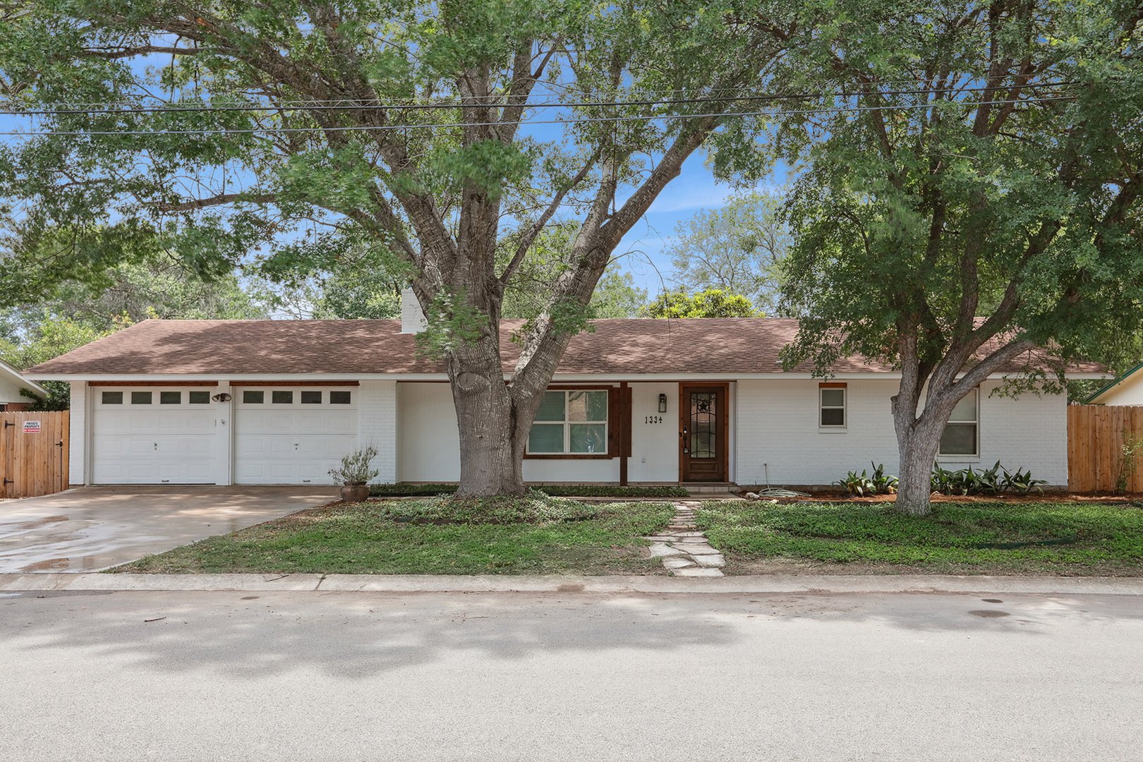 Front elevation of Home, with lawn