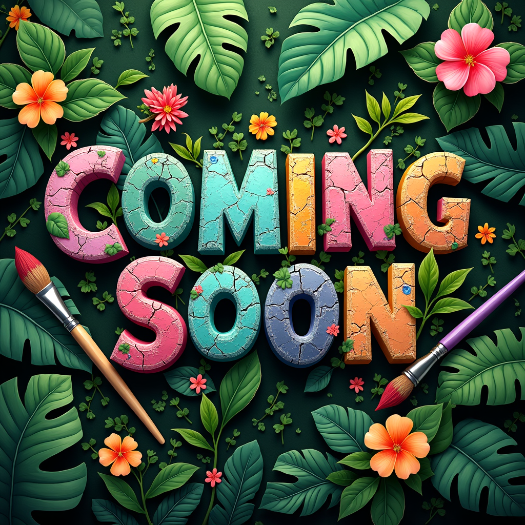 Colorful dinosaur coming soon artwork