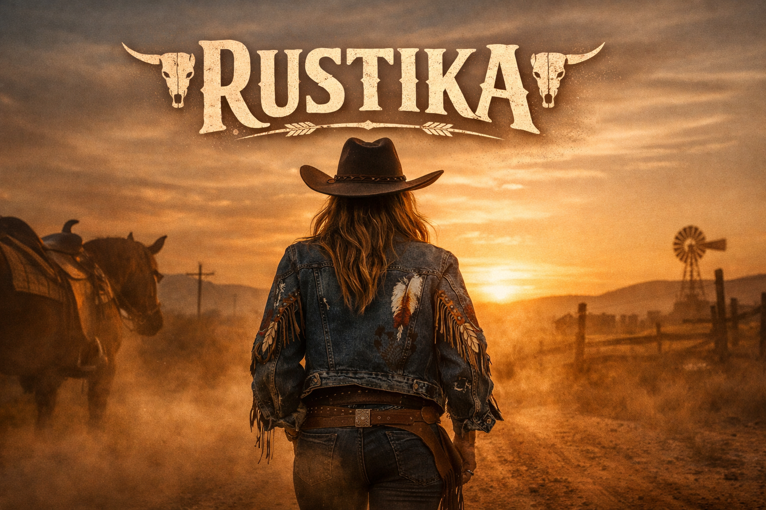 Cowgirl western com poeira