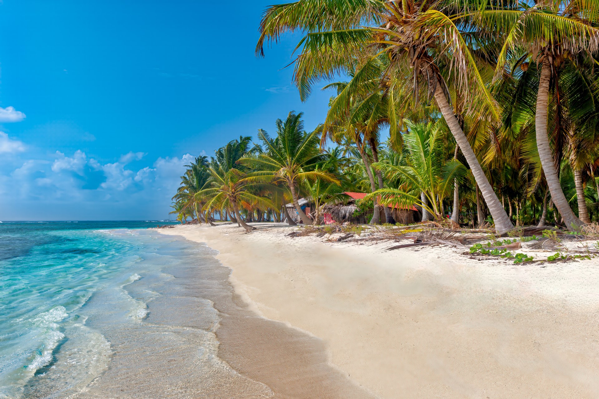 San Blas. Panama - January 23, 2025: Tourists taking pictures at the beach on San Blas Islands, a landmark travel destination in Central America