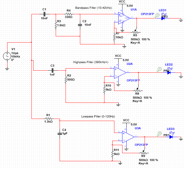 Three-Band Audio Filter Circuit