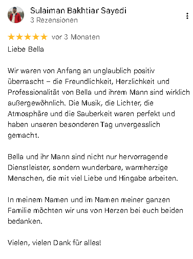 Google Bewertung La Bella Events