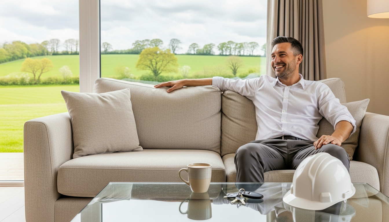 Contractor inside serviced accommodation