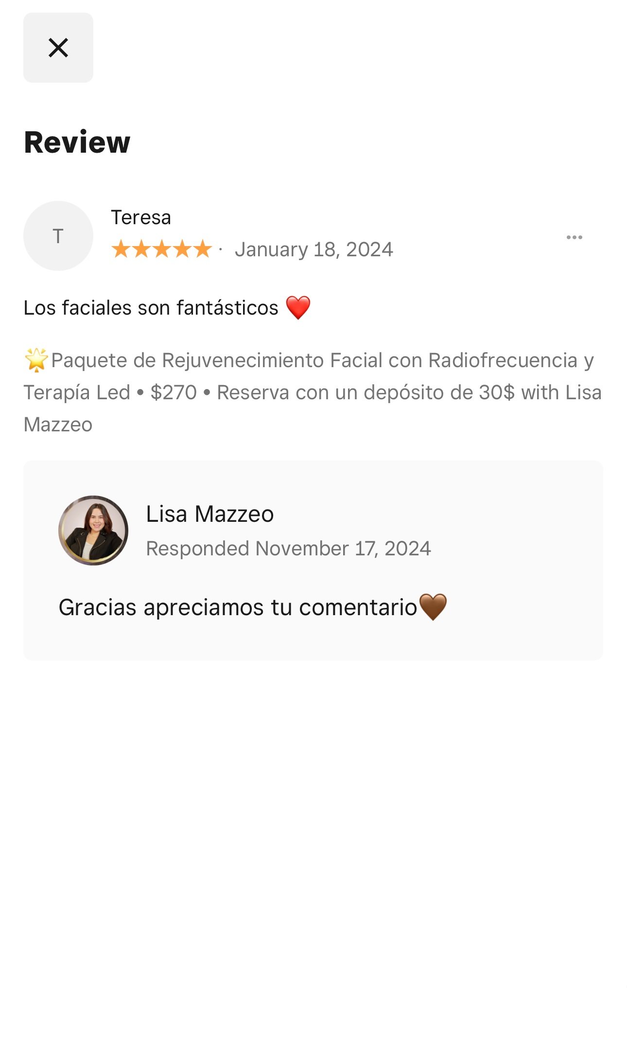 Testimonio real de cliente