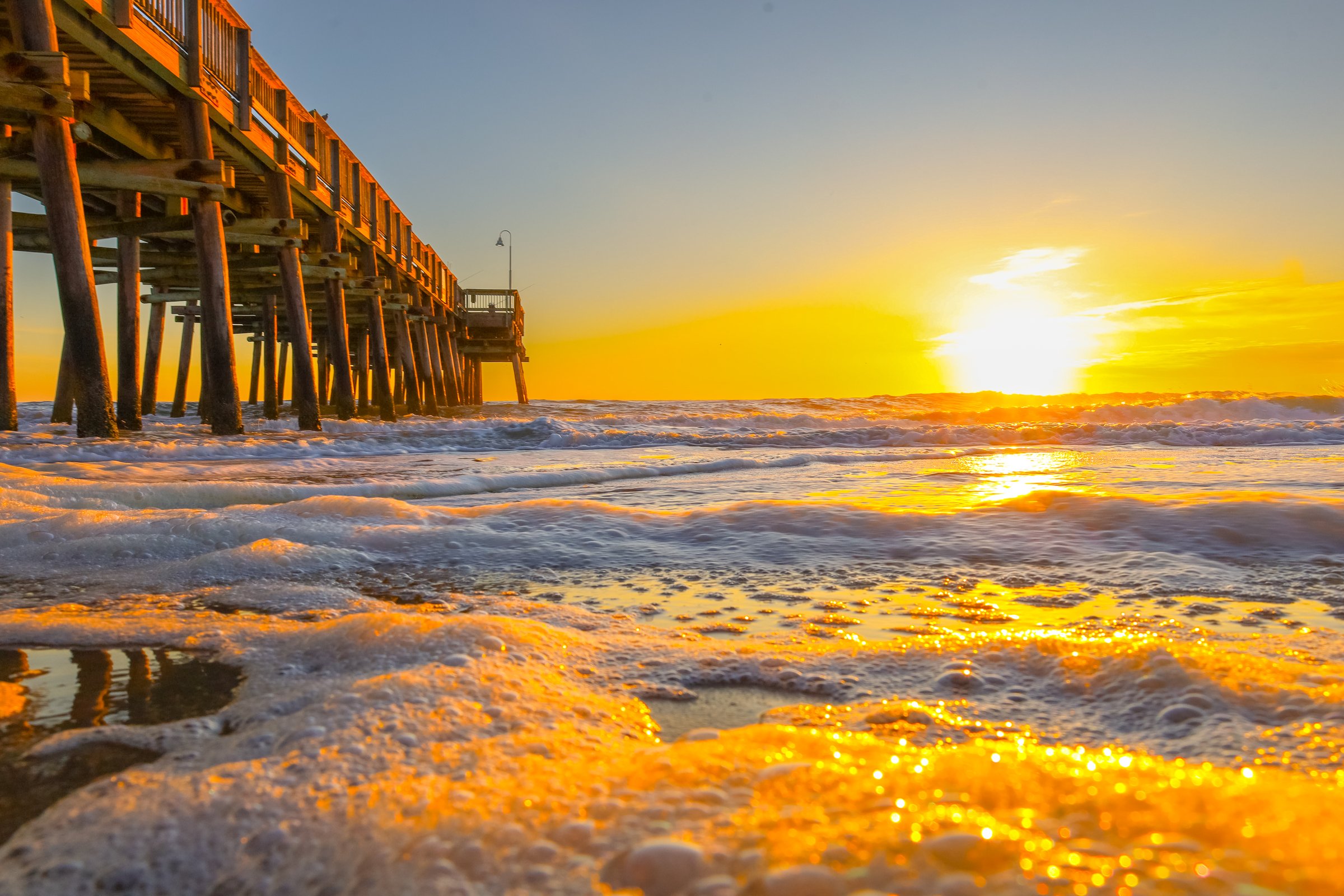 Sunrise at Virginia Beach shore