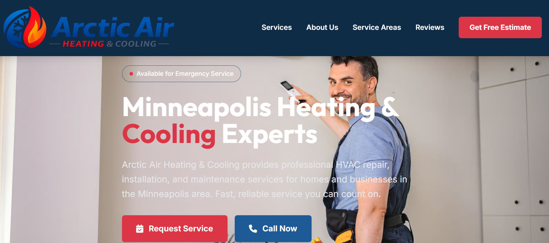 Arctic Air Heating & Cooling website demo