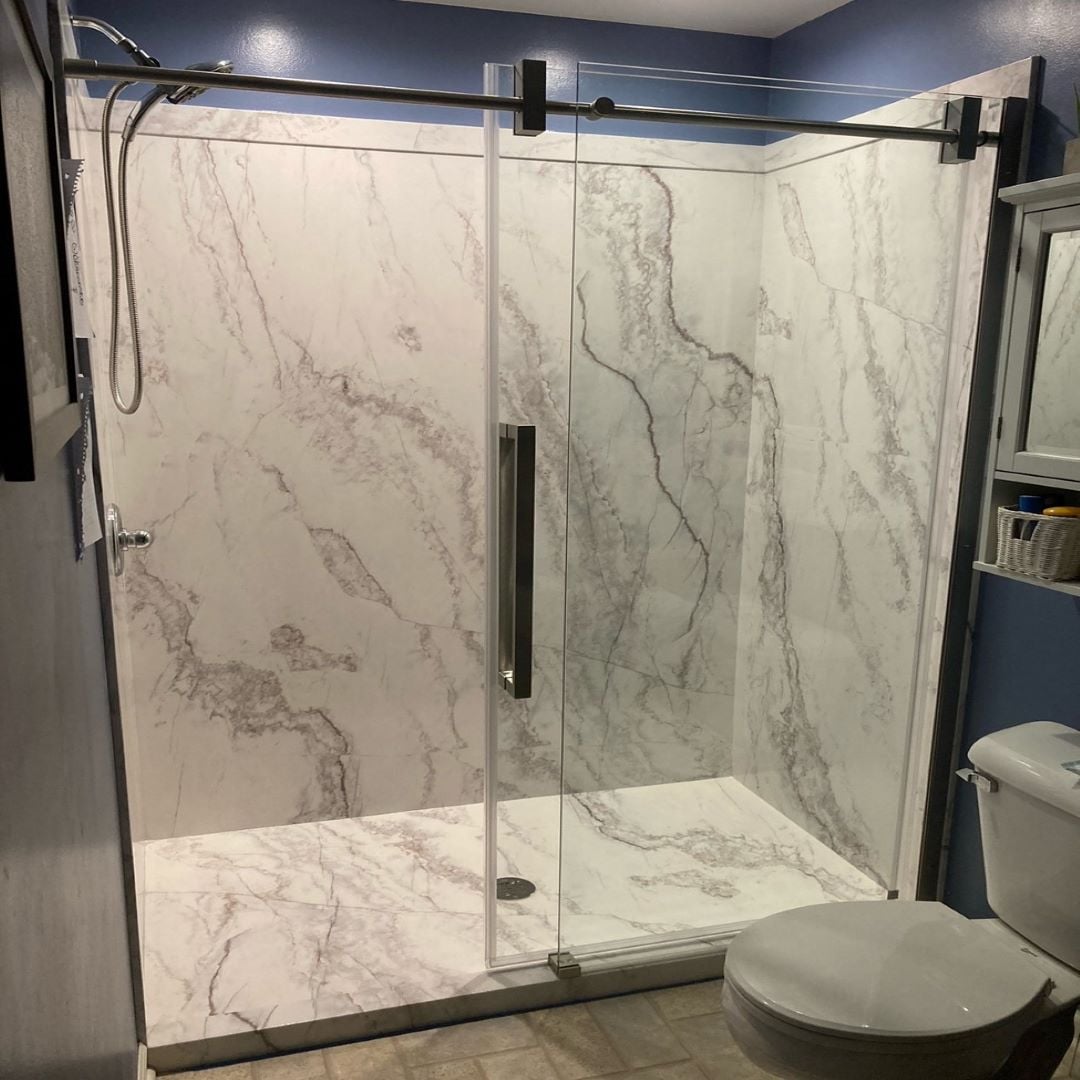 Tub to shower conversion project by Just Ask Home Improvement