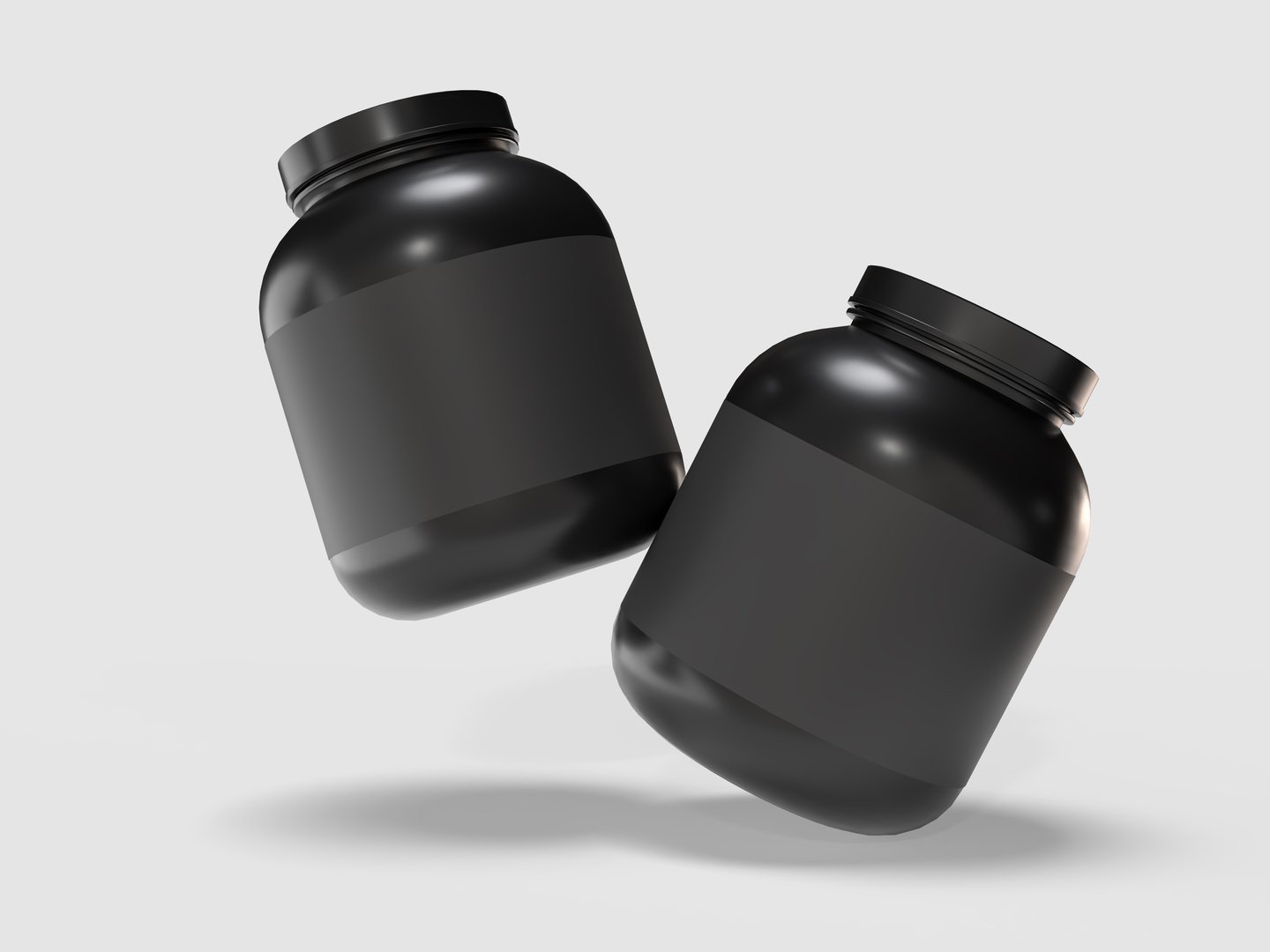 Whey protein and mass gain plastic jar, bottle packaging mockup 3d glossy plastic design. Fitness nutrition canister design template for pill capsule cylinder, vitamins. Supplement gym and workout