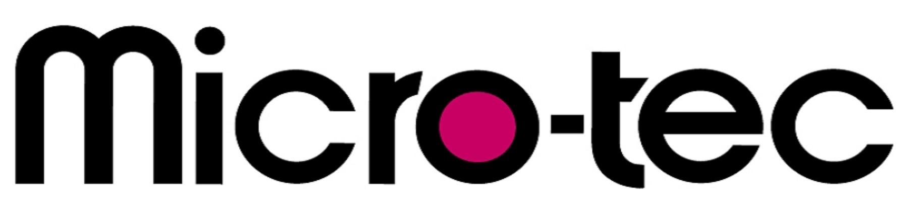 Logo with the word Micro-tec in black text; a pink circle replaces the o.