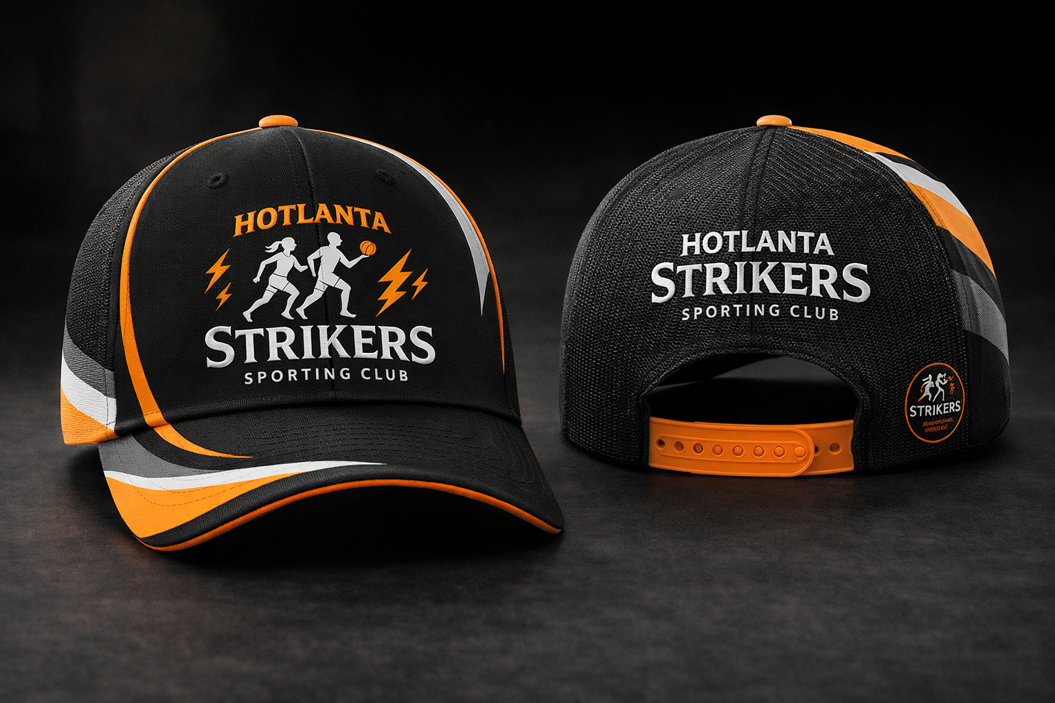Strikers Netball Cap - Black baseball cap with team logo