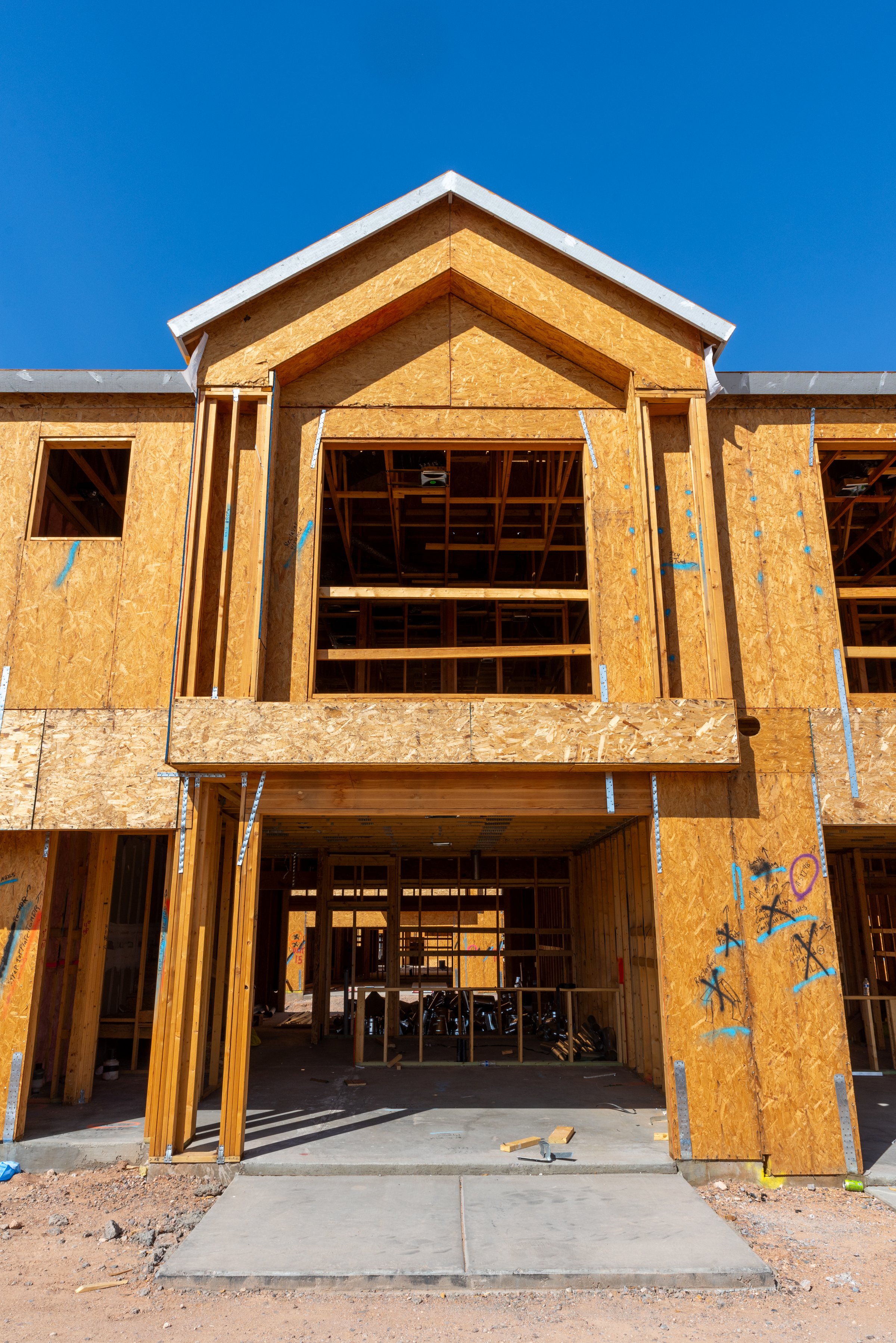 Residential buildings under construction in Phoenix, Arizona.