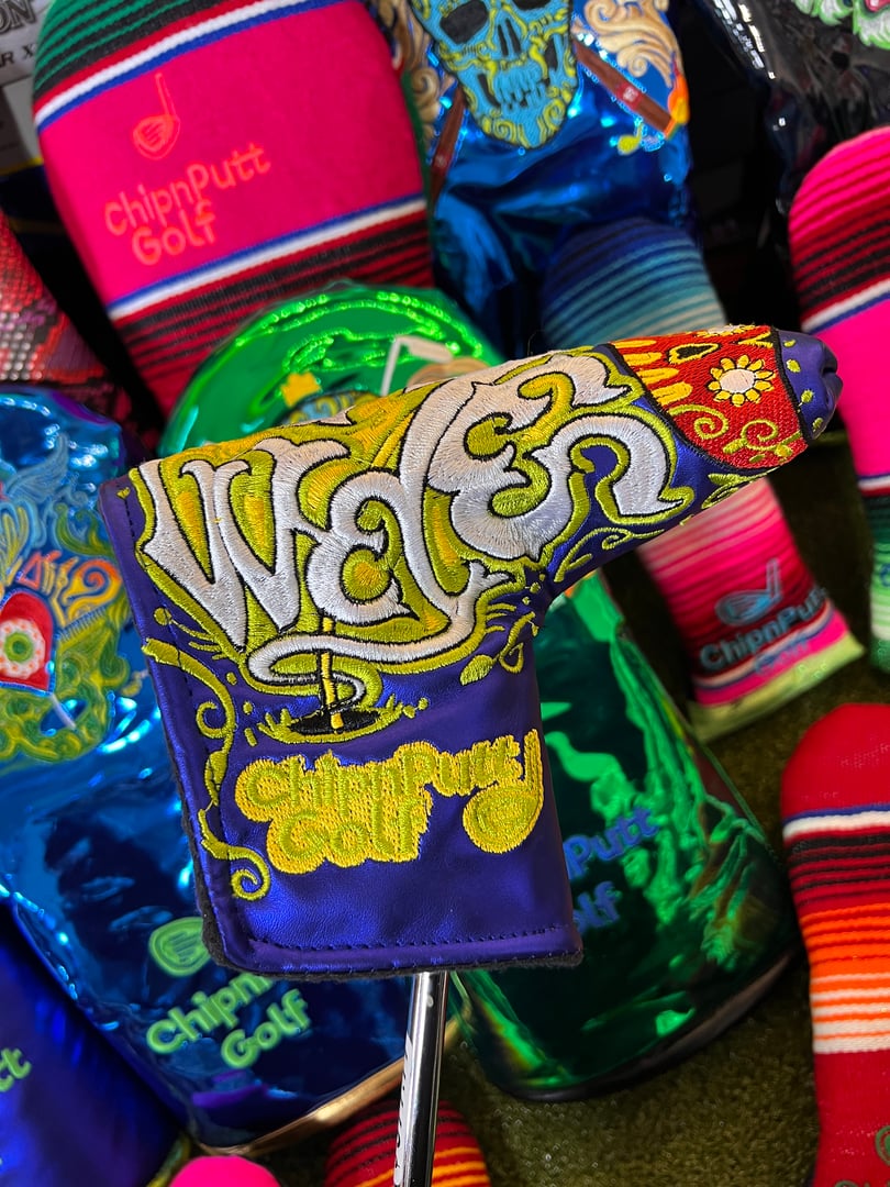 Putter headcover collection featuring handcrafted Mexican artisan golf gear