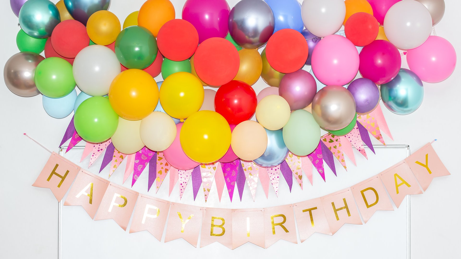 Birthday banner with balloons