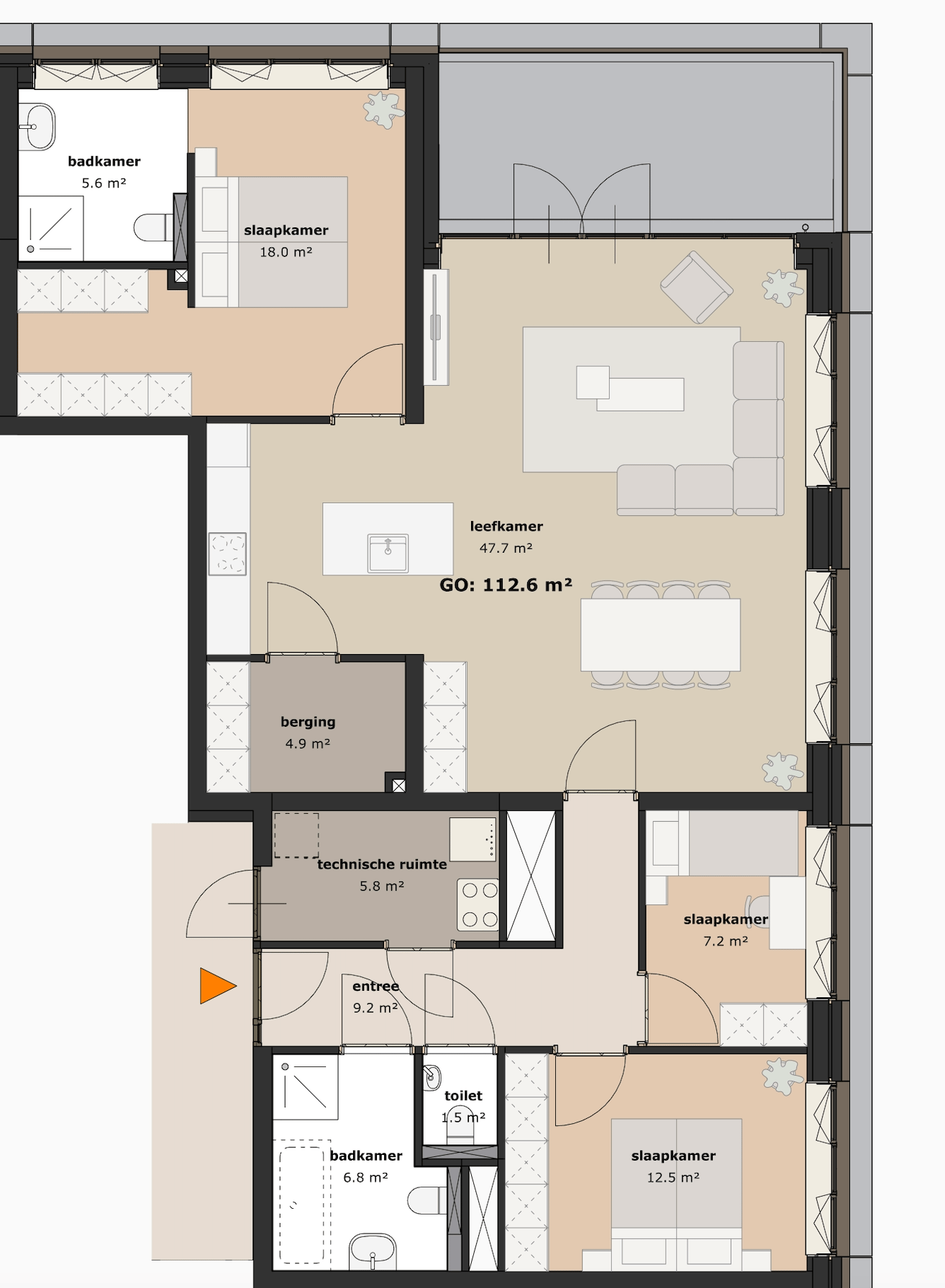 Putgraaf210 - Appartement Type 1 Eerste Verdieping