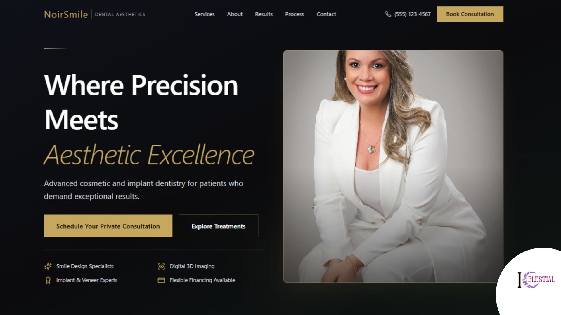 NoirDentals Website Screenshot 1 - Home Page