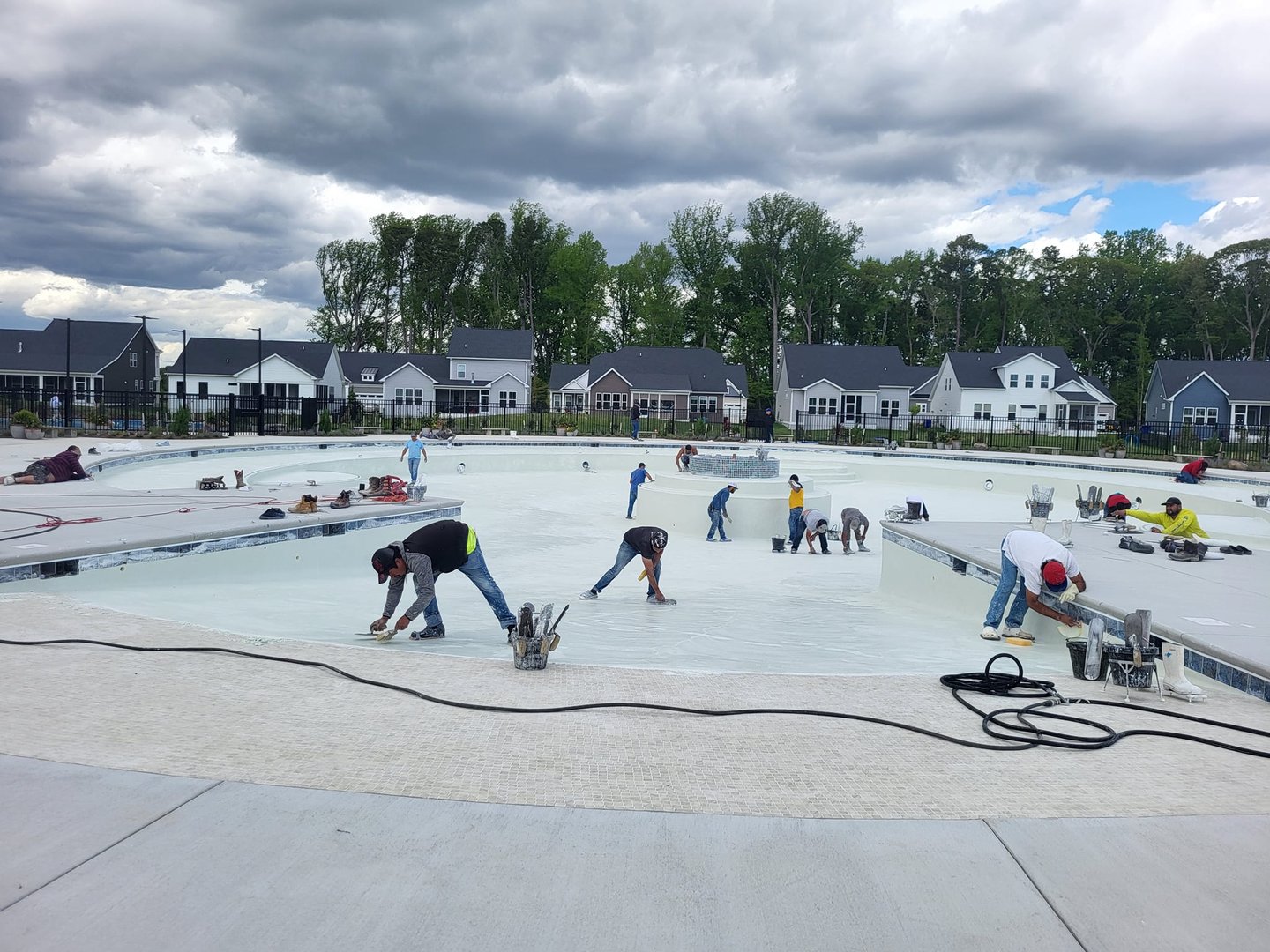 Professional pool plastering and resurfacing work