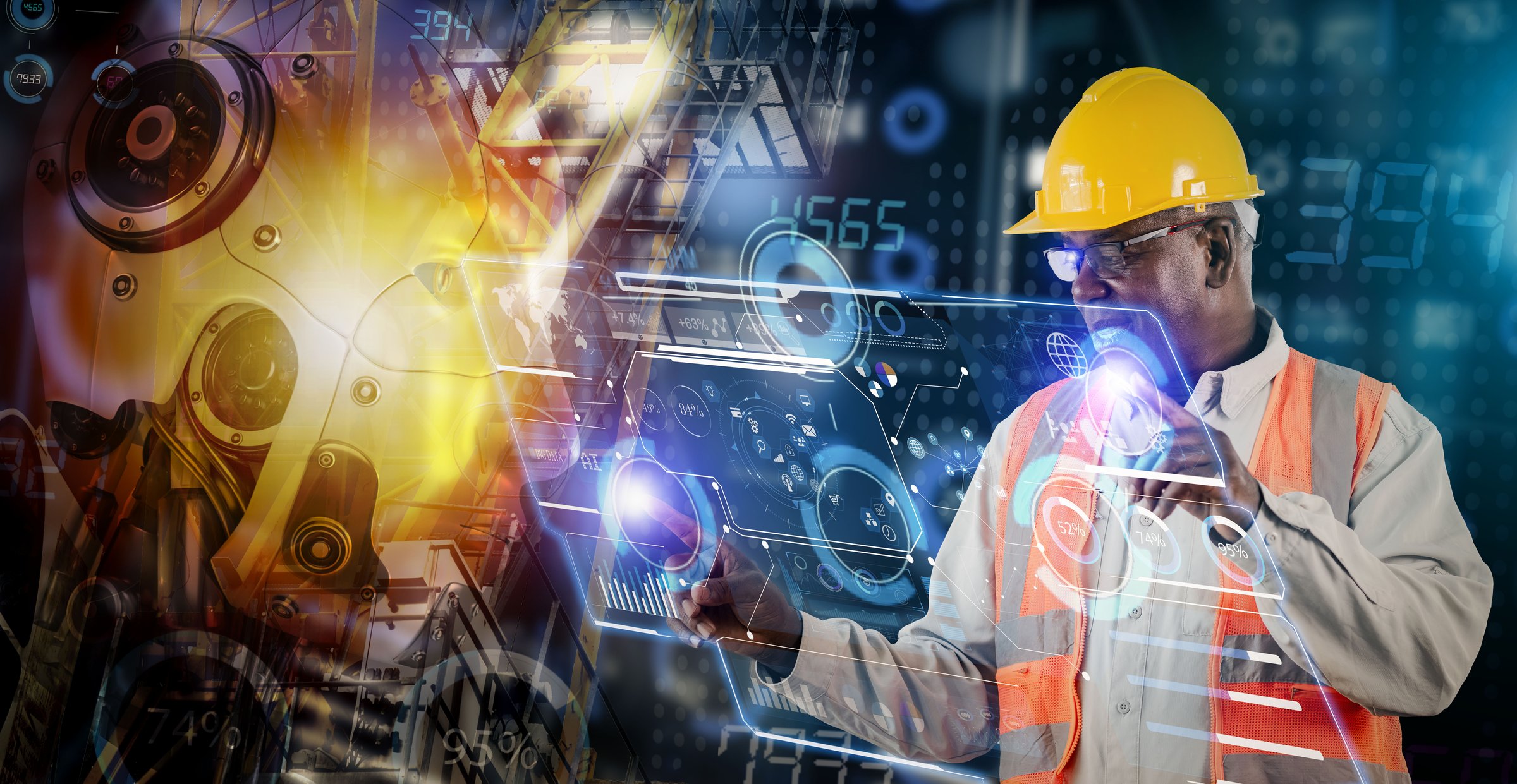 African American engineering worker man Quality control, engineer worker industry concept.