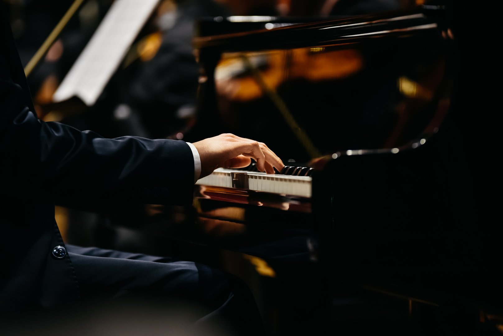 student playing piano