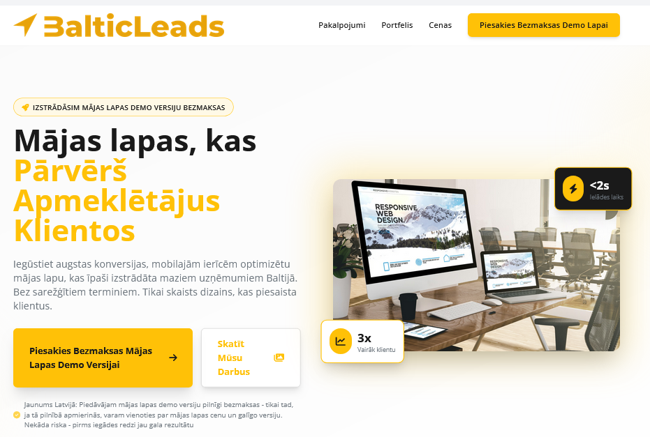 Baltic Leads website screenshot
