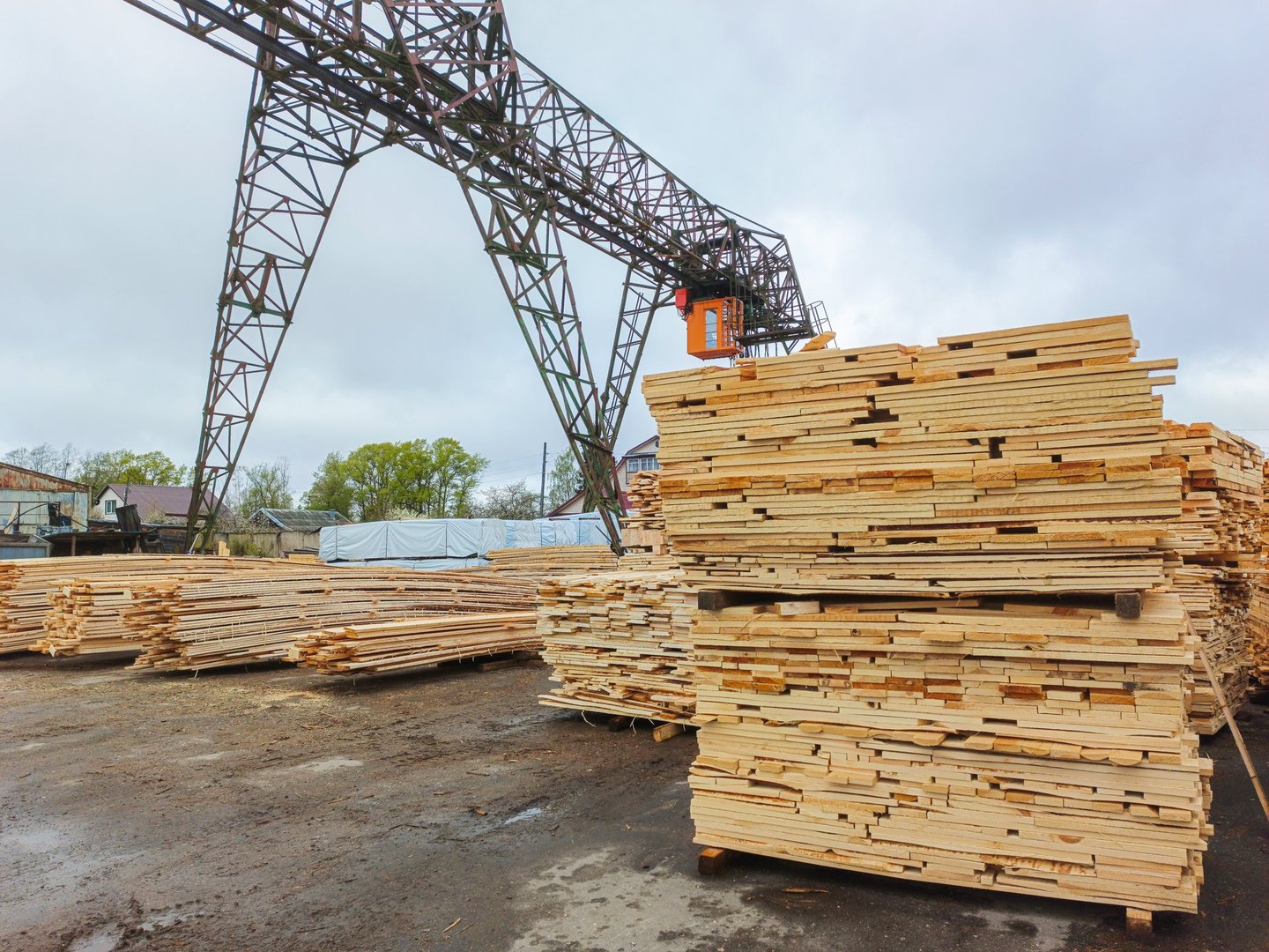 stacks of boards and lumber