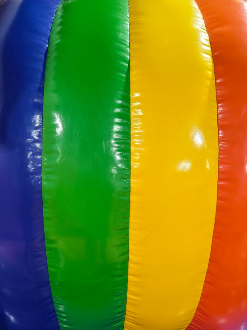 Bright Rainbow Bouncy Inflatable Playground Attraction