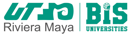 UT Riviera Maya BIS Universities logo with stylized text and a globe graphic.