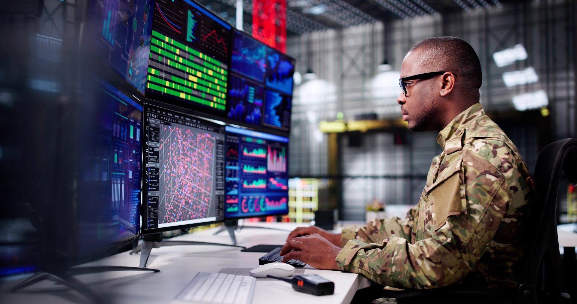 Strategic Rocket Facility Operations: African American Engineer Monitoring Control System