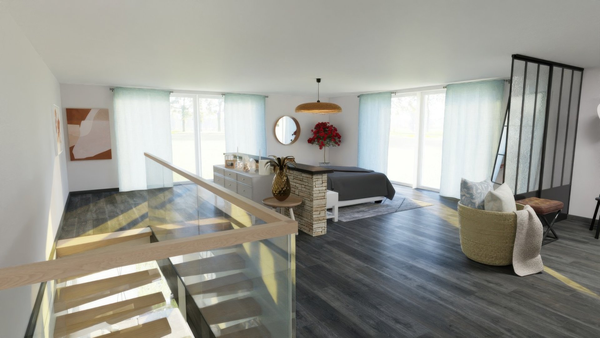 3D Visualisierung elegantes Schlafzimmer - 3D Design Thüringen