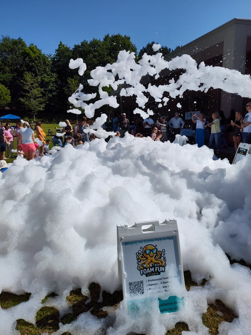 Foam party setup with foam machine