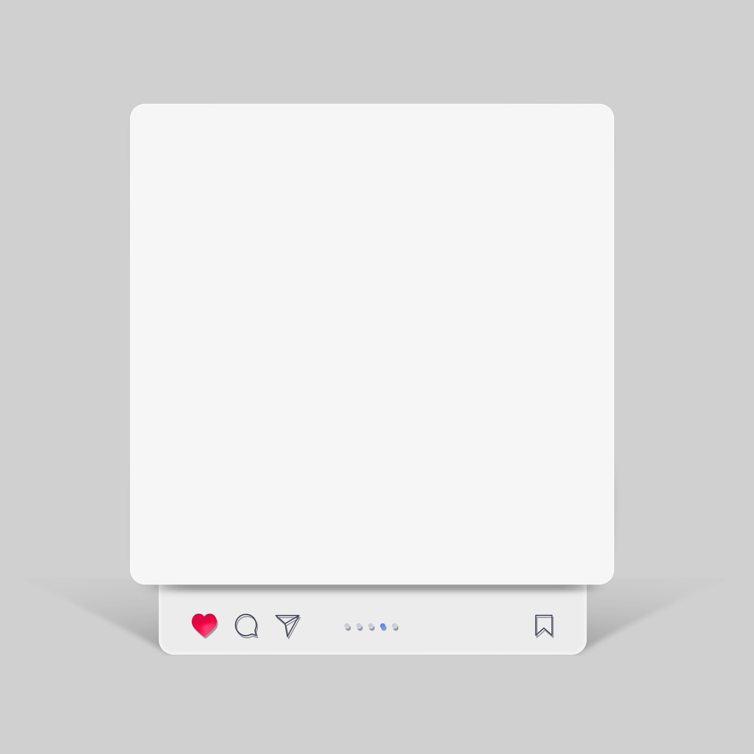 Social media post interface mockup. Social media mobile app page template design for user carousel post feed. Minimal design interface mobile app template of popular social network