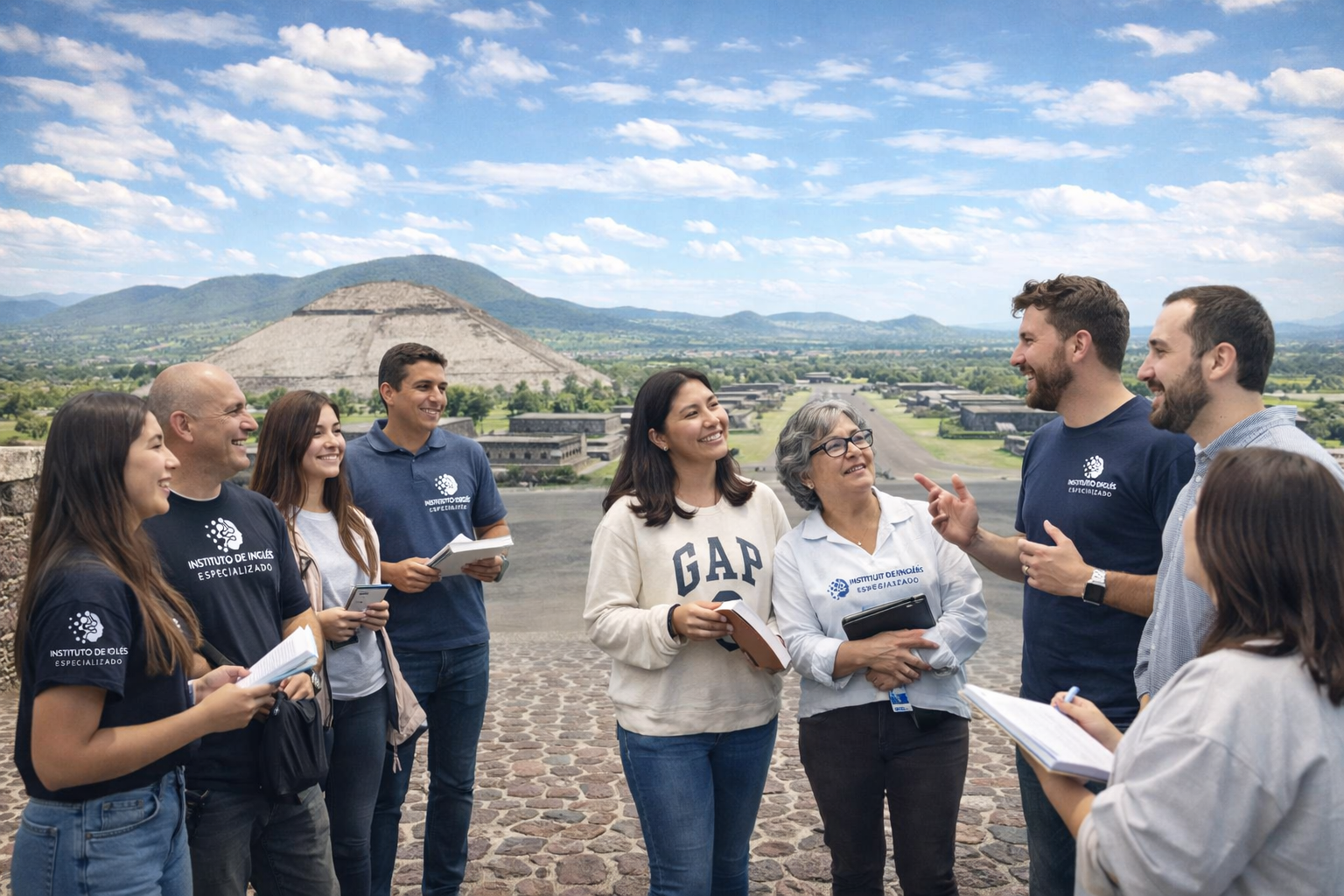 Teotihuacan Pyramids at magical golden hour